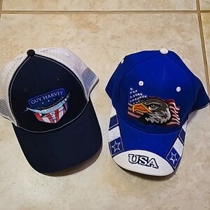 TRUCKER MENS CAPS USA EAGLE & GUY HARVEY - 2 GREAT CAPS for 1 PRICE
